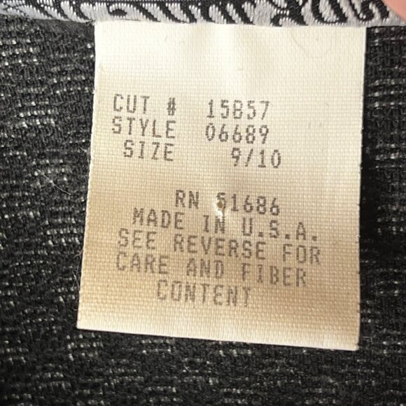 All That Jazz Knit Blazer Size 9/10 Black & White Houndstooth Velvet Accents VTG - Picture 13 of 16